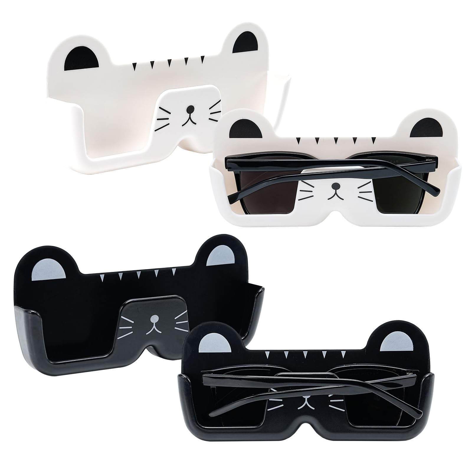 Betinyar 4 Pack Sunglasses Organizer Wall Mounted, Eyeglasses Glasses Display Stand, Drill-free Sunglasses Holder, Eyeglasses Storage Glasses Stand Rack for Office, Closet Door