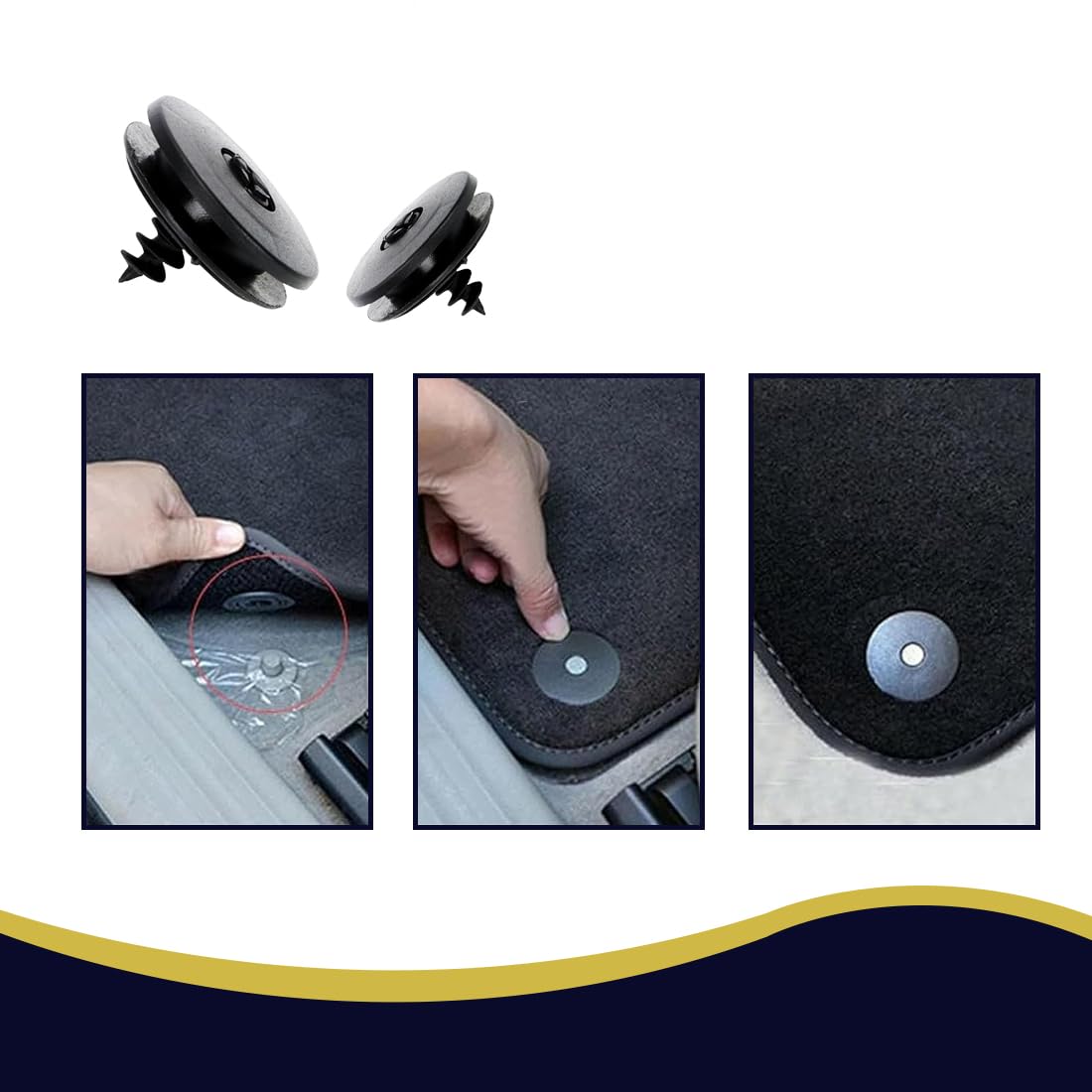 Clip Ferma Tappetini Auto Universali (2 Pezzi) Per Mantenere I Tappetini In Posizione