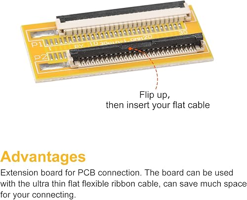 Miniatura 4 de MECCANIXITY FFC FPC - Placa de extensión PCB para extensión de disco duro con cremallera, 24 pines, 0.039 in, paso de un solo lado para impresora