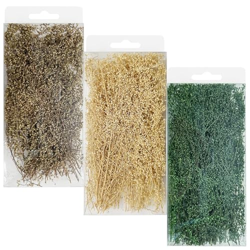 Woohome 3 Color Ramas de Arbustos en Miniatura, Modelo de Césped Estático, Racimo de Arbustos Grass Tufts para El Paisaje del Jardín de Bricolaje