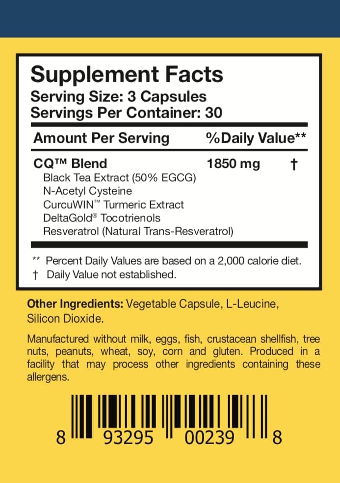 Researched Nutritionals CytoQuel - Cytokine Support Supplement - Vegan Formula with CurcuWIN Turmeric, NAC, EGCG, DeltaGold® Tocotrienols & Trans-Resveratrol (90 ct) - Image 6