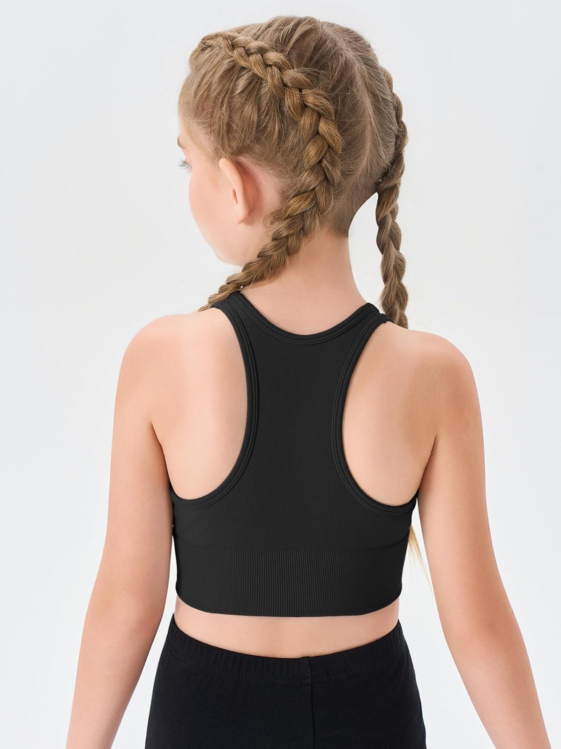 Haloumoning Girls Training Bra Athletic Sports Bra for Kids Racerback Dance Yoga Crop Tops 7-14 Years - Image 3