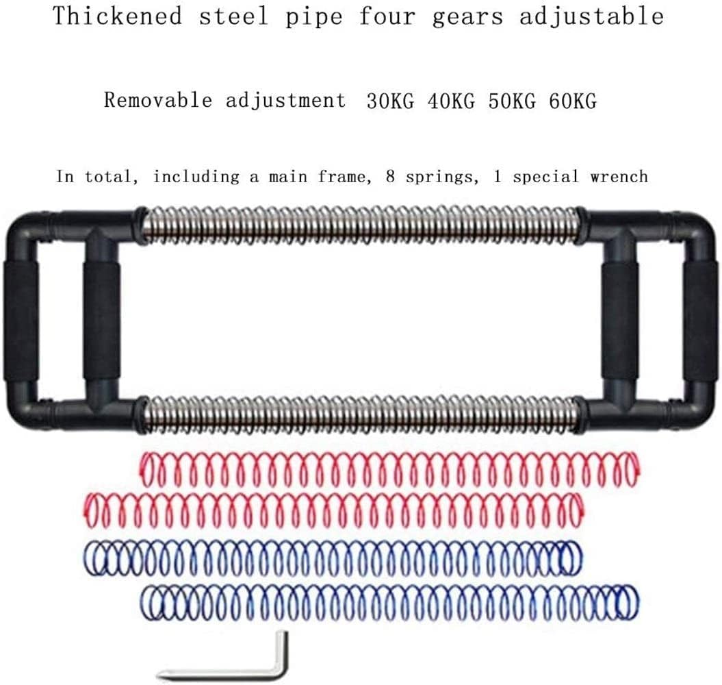 Arm Exerciser, Chest Expander Springs Men Power Twister Arm Bar Shoulder Heavy Duty Arms Exercises Upper Training Chest Muscle Forearm Steel Arm Adjustable Pull Strength (Blue )