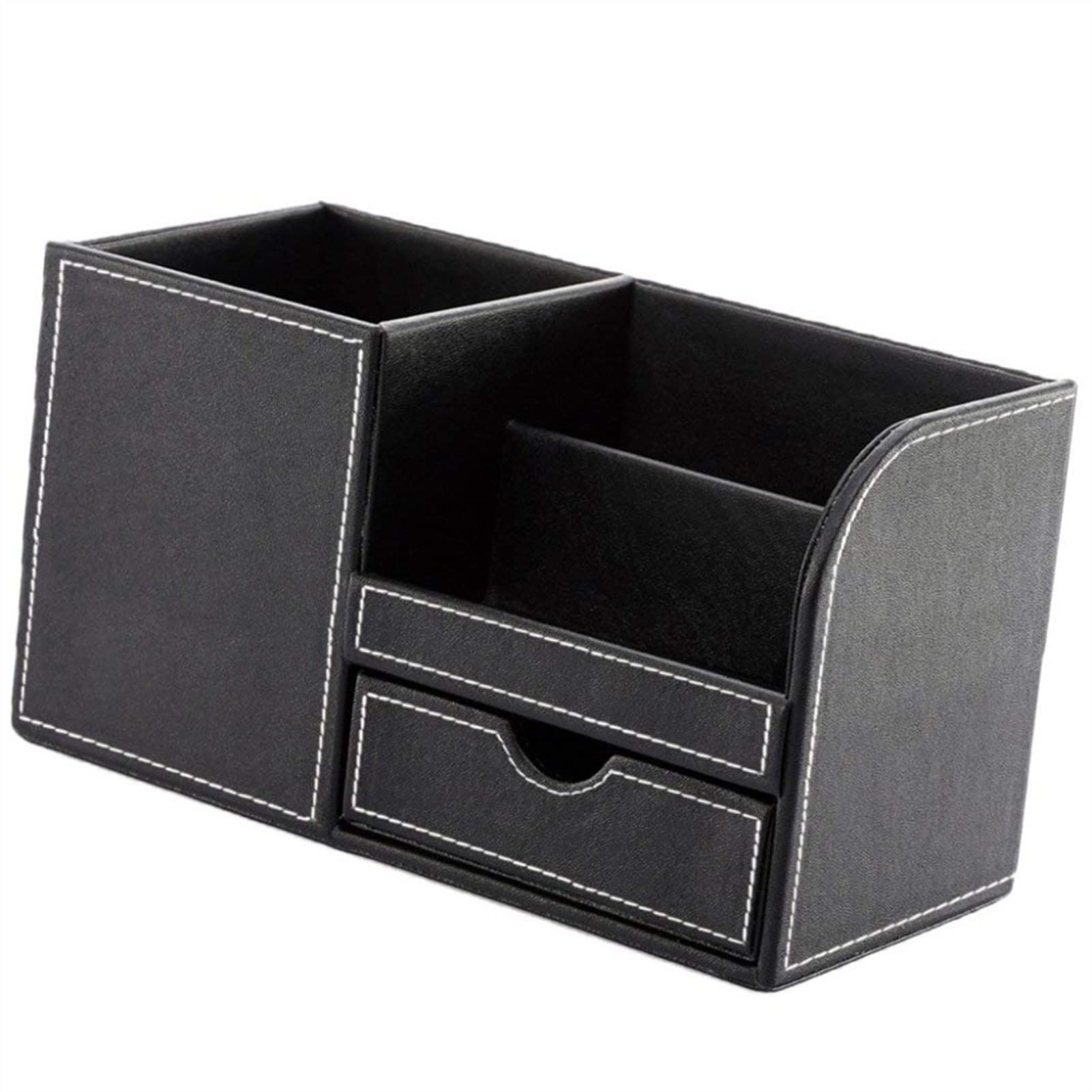 Cartella portadocumenti in pelle nera per ufficio, cartella da scrivania per studenti, porta riviste, portapenne e matite, soluzione per riporre documenti, accessori da scrivania professionali