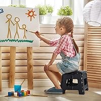 Vista 5 de Dyforce Taburete plegable de 9 pulgadas para niños y adultos, taburete de pie plegable y ligero para niños pequeños, cocina, baño, capacidad de 300