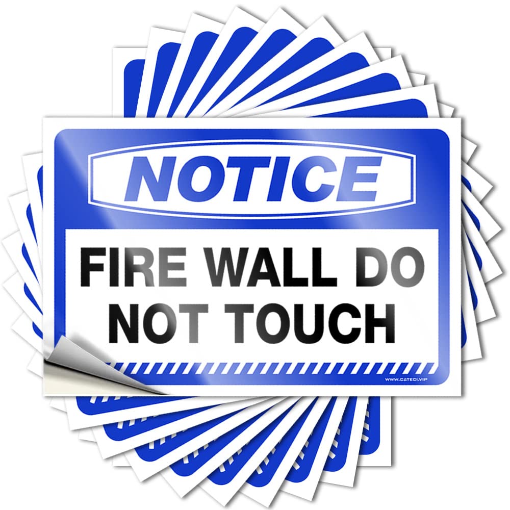 Spring Cozy Decal - Notice Fire Wall Do Not Touch Removable Decal Wall Easy Peel for Outside(6X9CM)