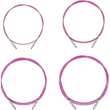 Aeelike Interchangeable Cables for Knitting and Tunisian Crochet, 4 Size Set in 16" 40cm 24" 60cm 32" 80cm and 40" 100cm Flexible Steel Knitting Cords for Aluminum Needles