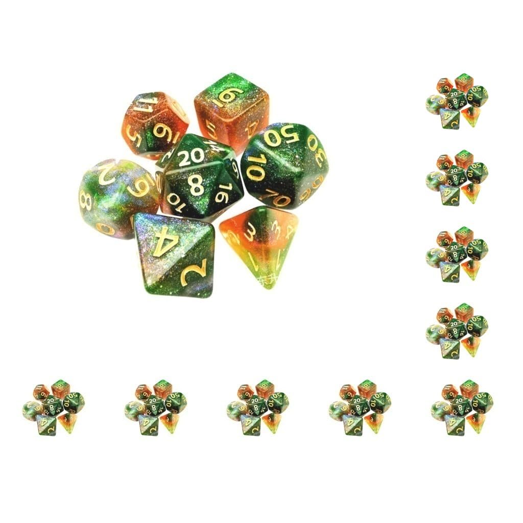 Juego de 10 dados poliédricos acrílicos D8 D10 D12 D20 para juegos de mesa DND RPG, estilo C