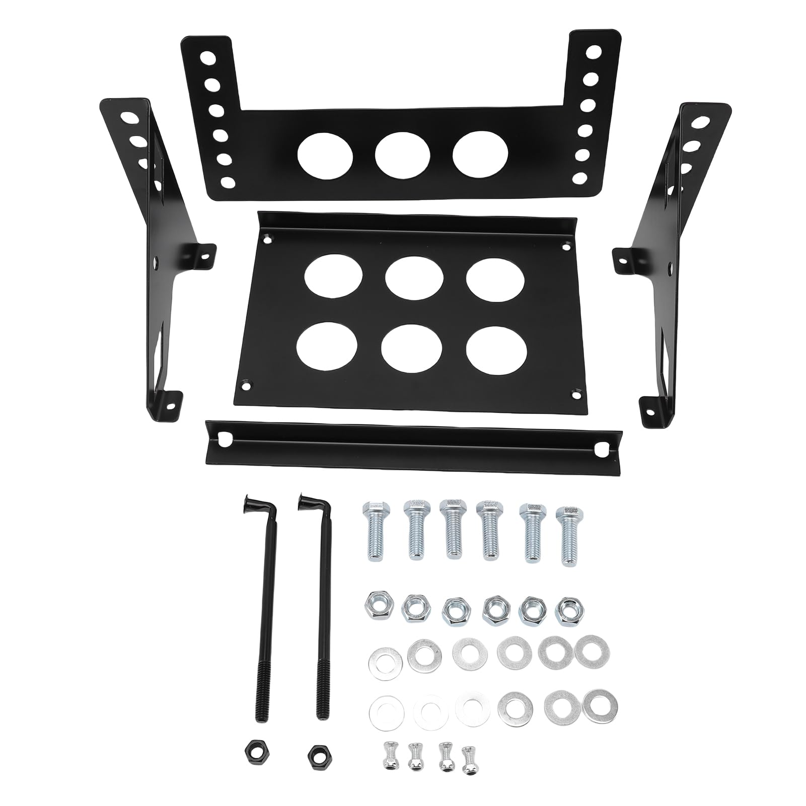 Generic Staffa per supporto batteria fai te in acciaio, facile avvitare, lunghezza totale - Adatto a batterie fino a 27,9 cm × 18,1 cm × 19,1 cm, anticorrosione, antiruggine