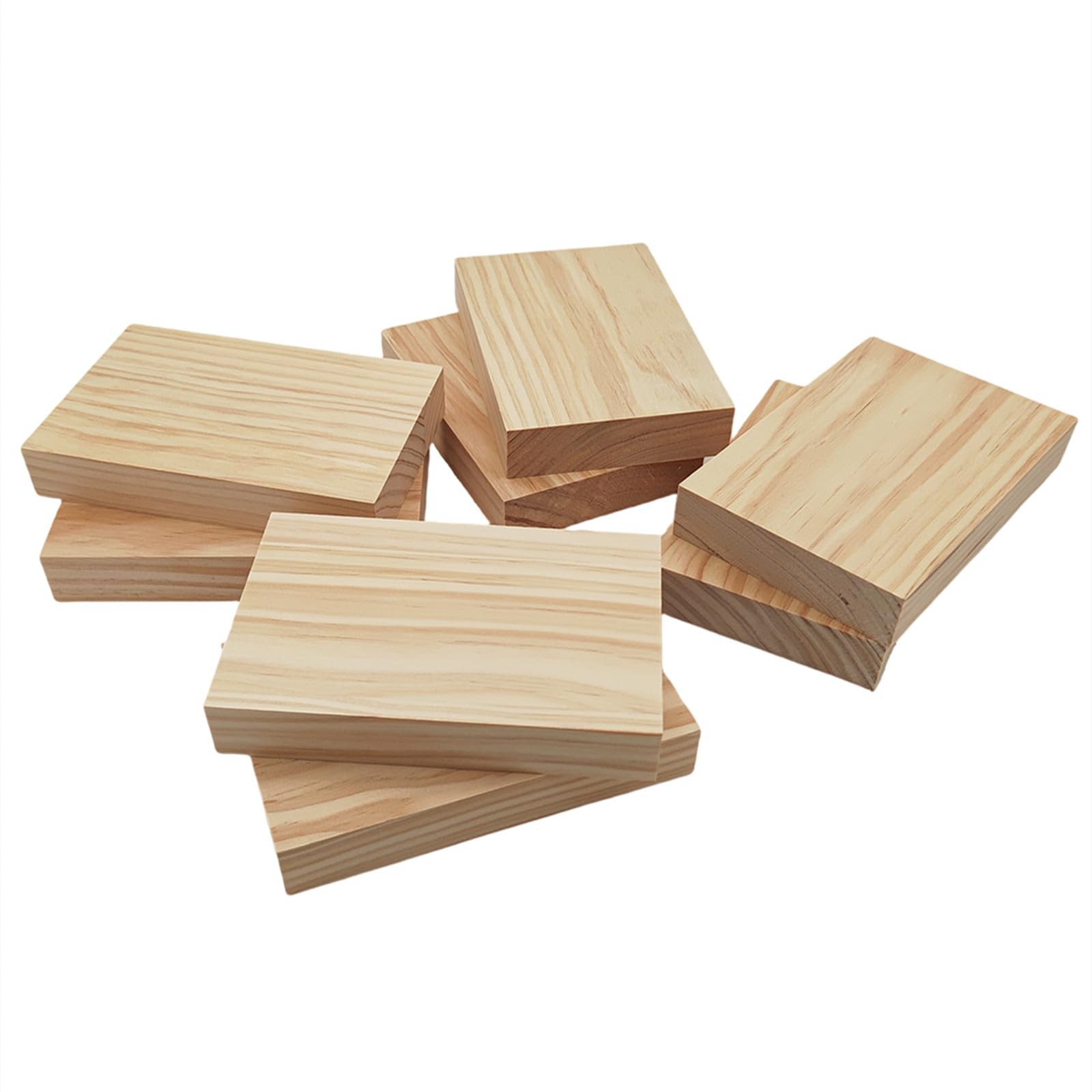8PCS Unfinished Wood Blocks Rectangle Wood Boards for Crafting 15x10x2.5cm Blank Whittling Wooden Blocks for Carving,Painting & Burning - Image 4