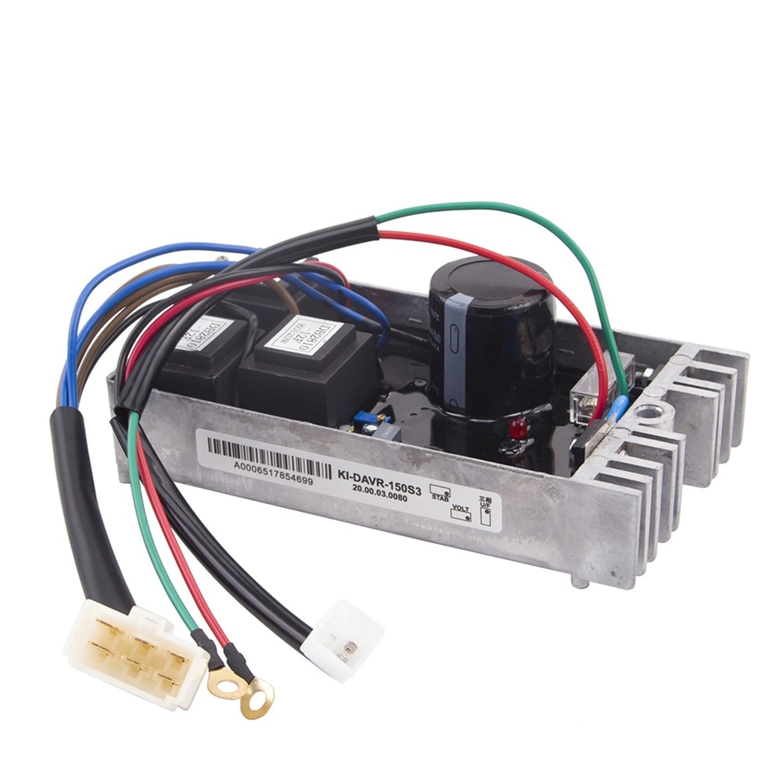 Regulador de voltaje automático AVR for generador KI-DAVR-150S3, 380 V, trifásico, for generador de 15 kW, estabilizador con carcasa de aluminio.(3 phase 150S3 15KW)