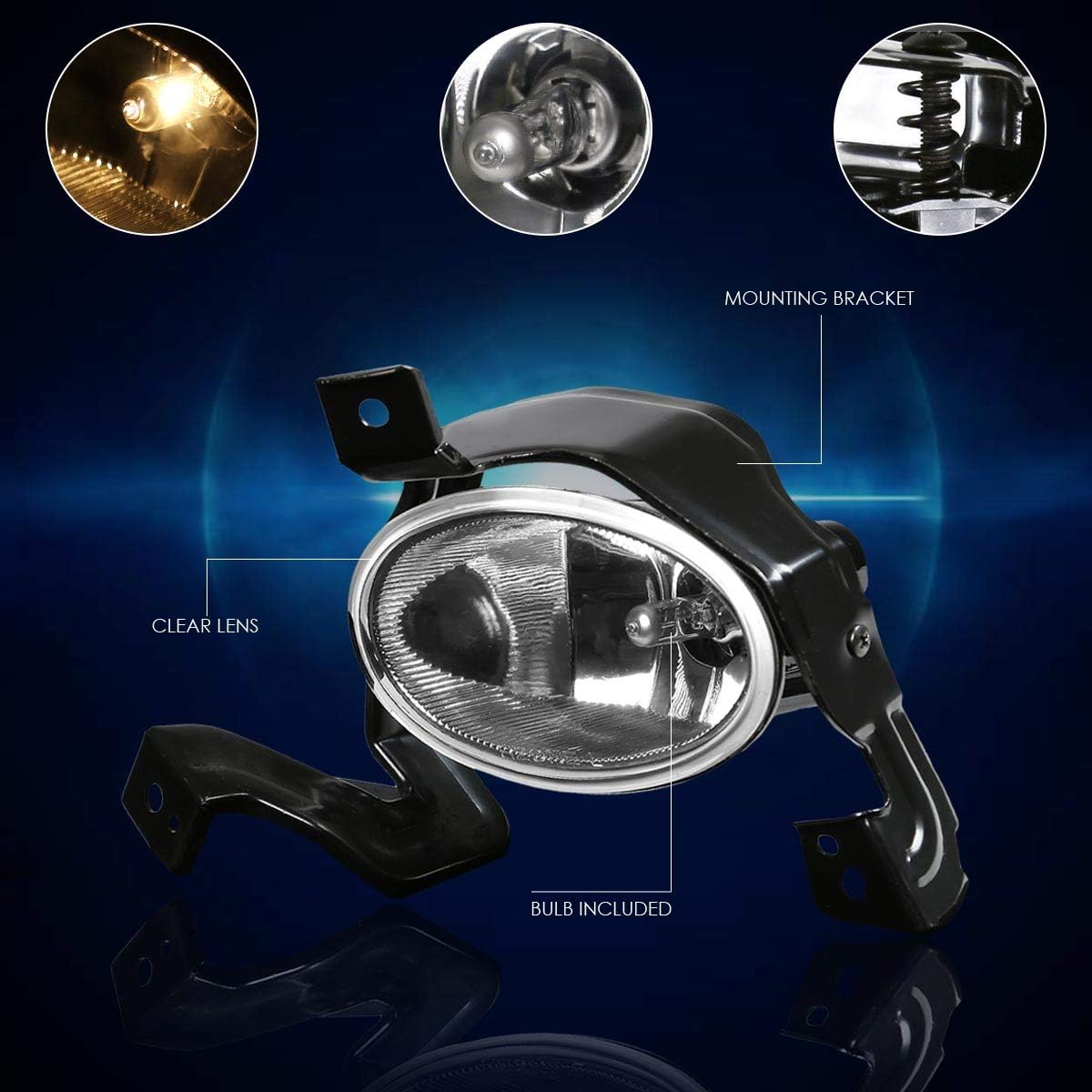 Front Bumper Fog Lights Lamps w/Switch Compatible with Honda CRV 10-11,Clear Lens