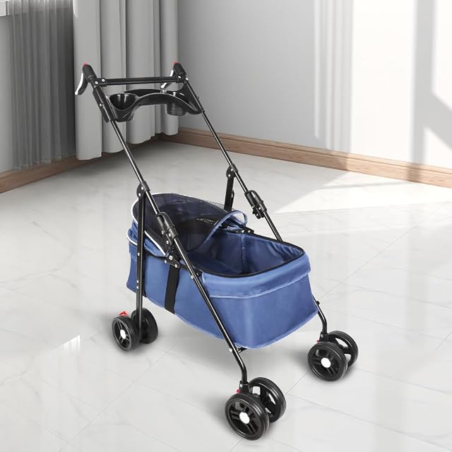 Foto 4 de 8 de WOTAT - Carrito para perros 3 en 1, cochecito plegable para mascotas, carrito plegable para perros, gato…