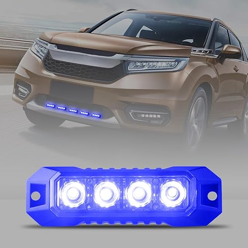 Miniatura 2 de Luces estroboscópicas LED de emergencia intermitentes para camiones, 4 LED, montaje en superficie, advertencia estroboscópica, luz azul intermitente