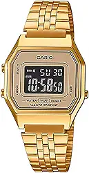 Relógio Feminino Digital Casio Vintage LA680WGA-9BDF - Dourado