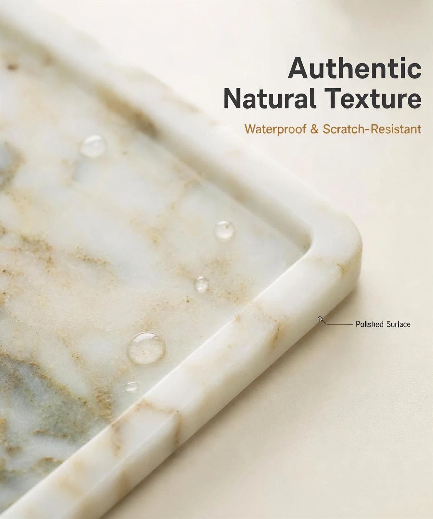 Bandeja de mármol – Organizador de bandeja de tocador de mármol para