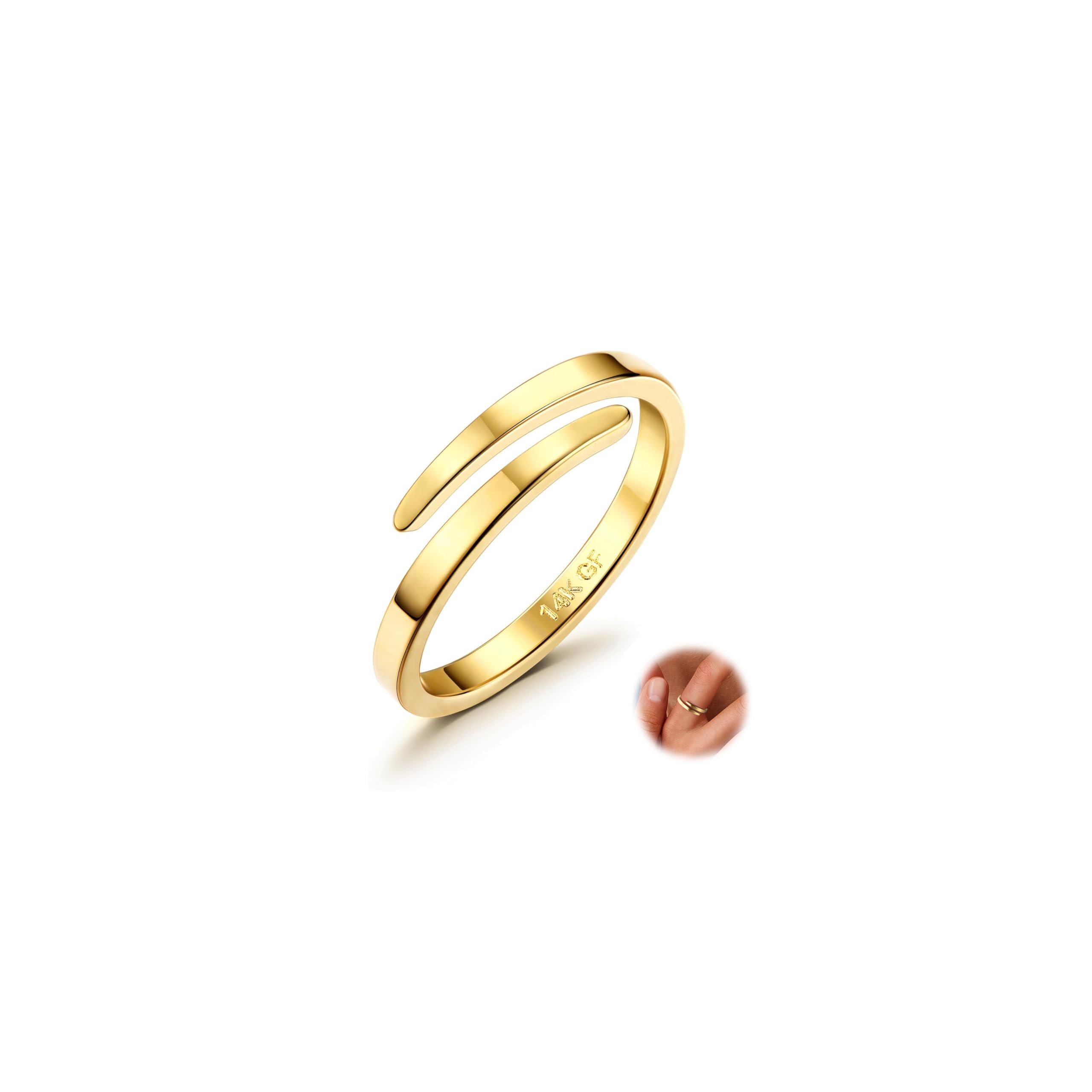 Gouden verstelbare open ring, statement dikke boho sieradenring - België