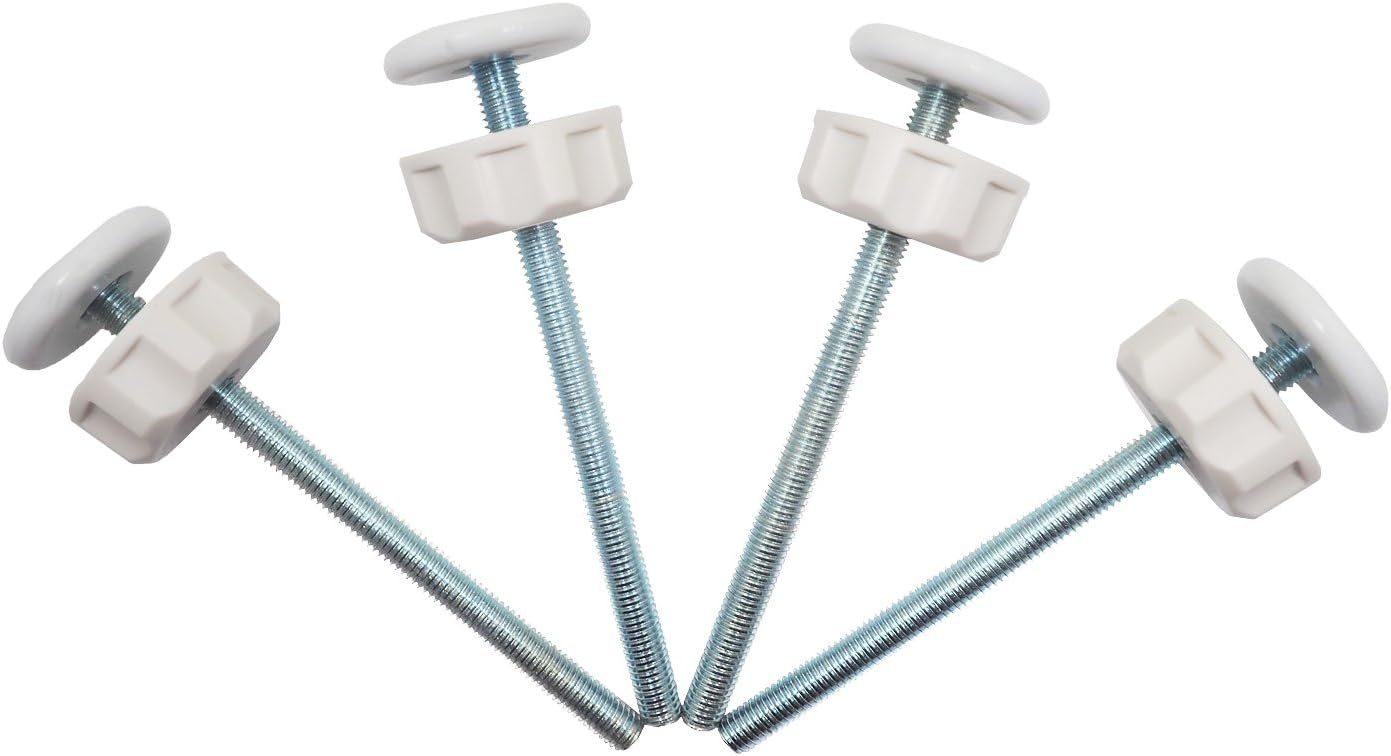 Extra Long M8 (8mm) Spindle Rods for Pressure Mounted Gates Replacement Set - 4 Pack of M8 Spindle Screw Bolts for Baby and Pet Safety Gates - Choose Your Color (8mm, White)