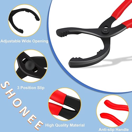 Miniatura 5 de Llave de filtro de aceite (L 12 pulgadas, capacidad de mandíbula 2.362 in a 4.016 in), herramienta de extracción de filtro de aceite automotriz para