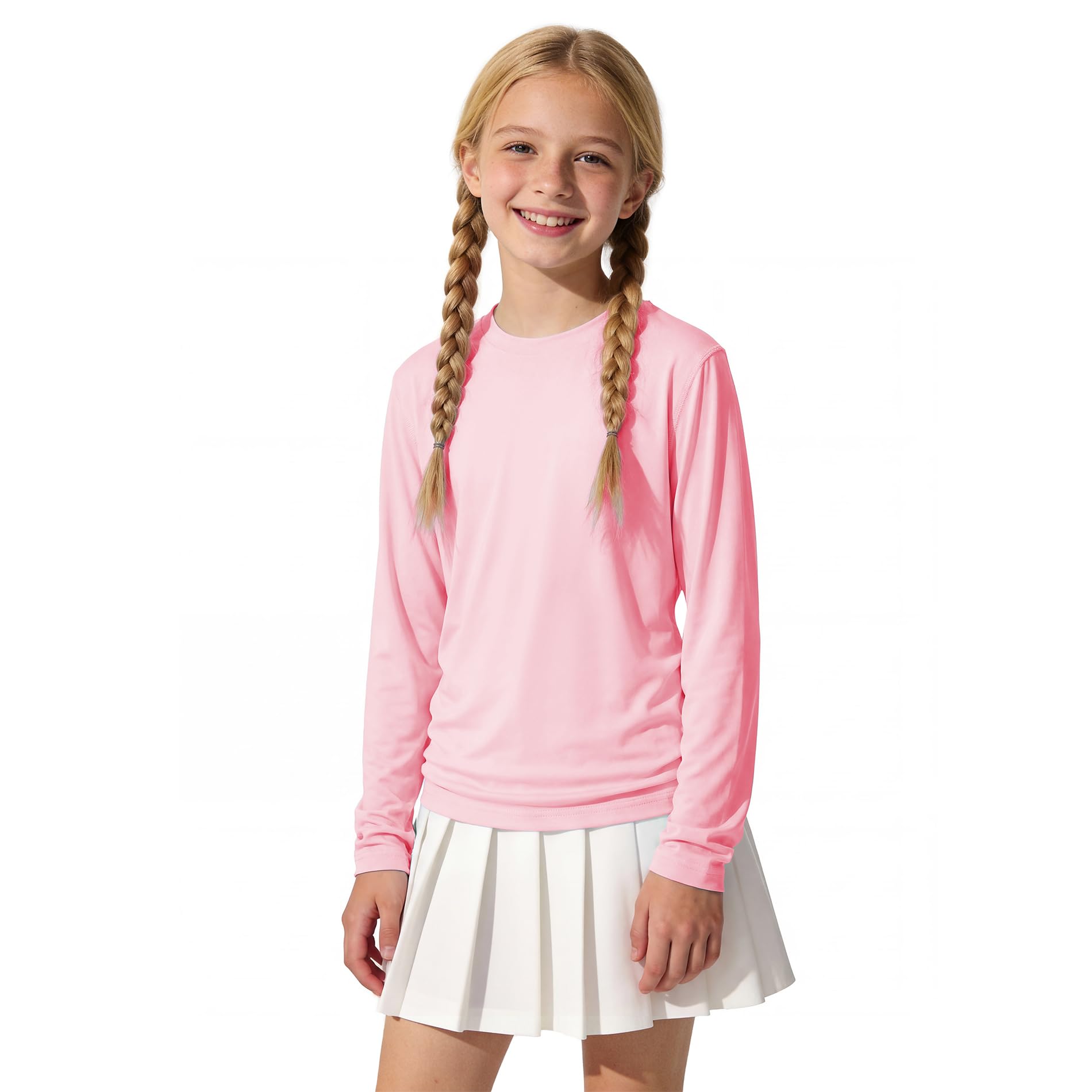American Trends Rash Guard: UPF+ 50, maglietta a maniche lunghe con protezione UV per ragazze, leggera e ad asciugatura rapida, 5-16T