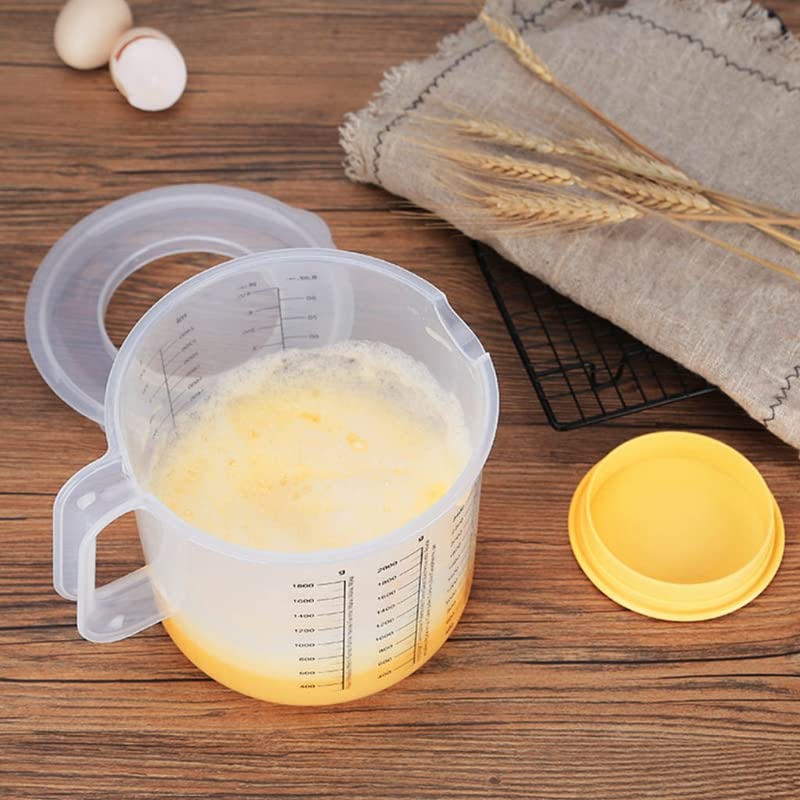 2,5 l duża pojemność miarka do pieczenia miska do mieszania z pokrywką przezroczysty kubek do mieszania do domowej kuchni