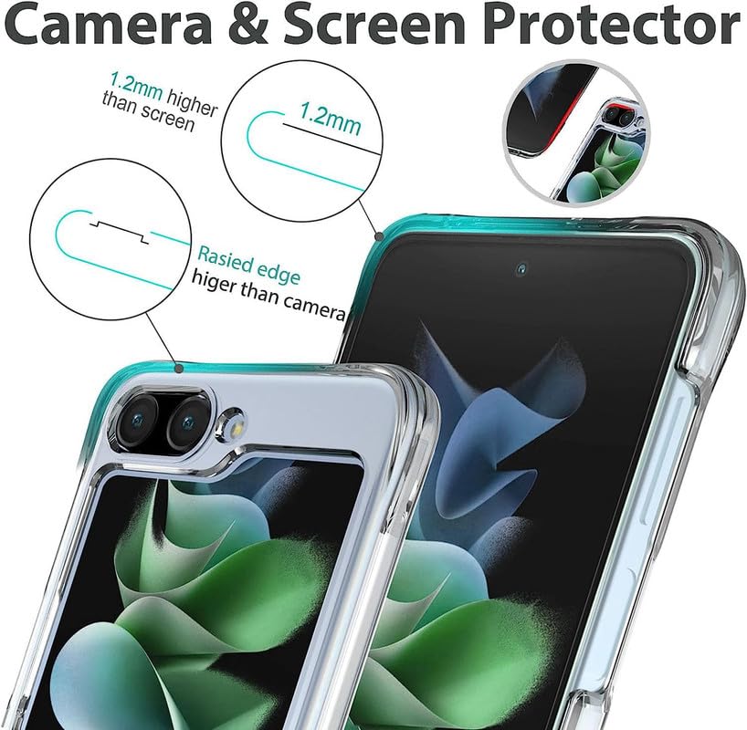 Image of Case Creation New Samsung Z Flip5 Premium Imported 0.3mm Crystal Clear Totu Silicone Transparent Flexible Soft Corner Protection with TPU Slim Back Case Color Cover for Z Flip5