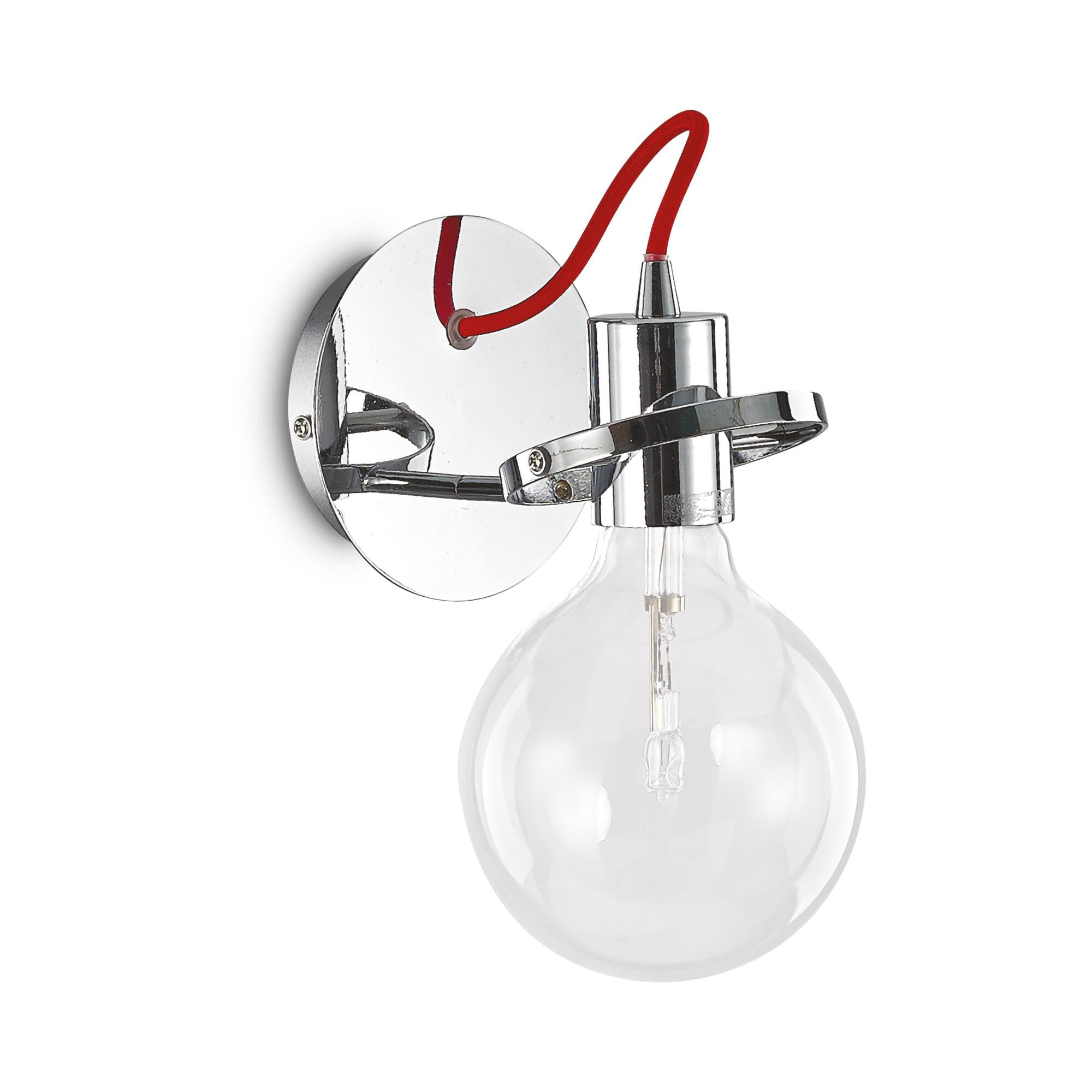 Ideal Lux Radio AP1cromo lampada a parete da interni con filo rosso