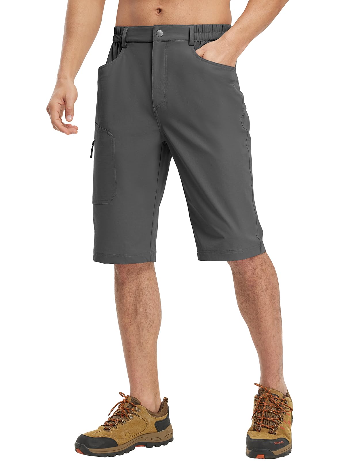 YSENTO Herren 3/4 Kurze Hosen OutdoorShorts Kurze Cargohose Wanderhose Stretch Trekkinghose