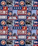 US Marines Fleece Fabric Sold by The Yard-Marine Corps Fleece Fabric