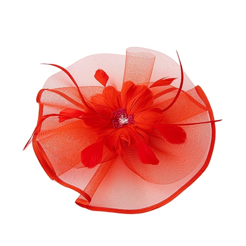 Coiffure de mariage plate solution | Serre-tête plume et gaze chapeau haut de forme