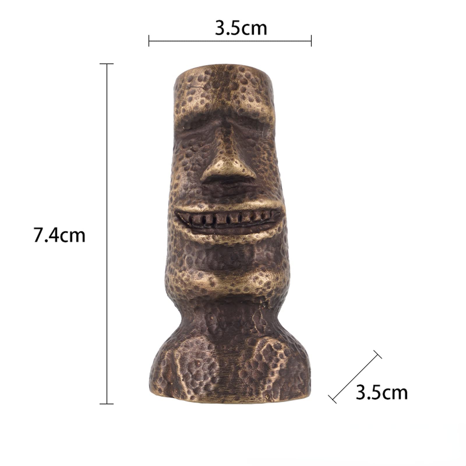 Statua dell'isola di Pasqua Monolith AHU Akivi Decor, Felicità Angry Sorrow Anger Fear, antico ritratto romano Moai Head Scultura per tavolo, soggiorno, ufficio, ornamento (felicità)