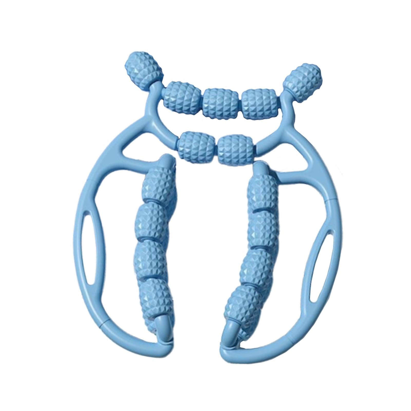 Generic Leg Massager Roller Clamp 23 Wheels Muscle Massager Roller 360° Arm Leg Body-Massage Rollers for Neck Shoulder Legs Arms Back Muscle,23 Wheels,Blue