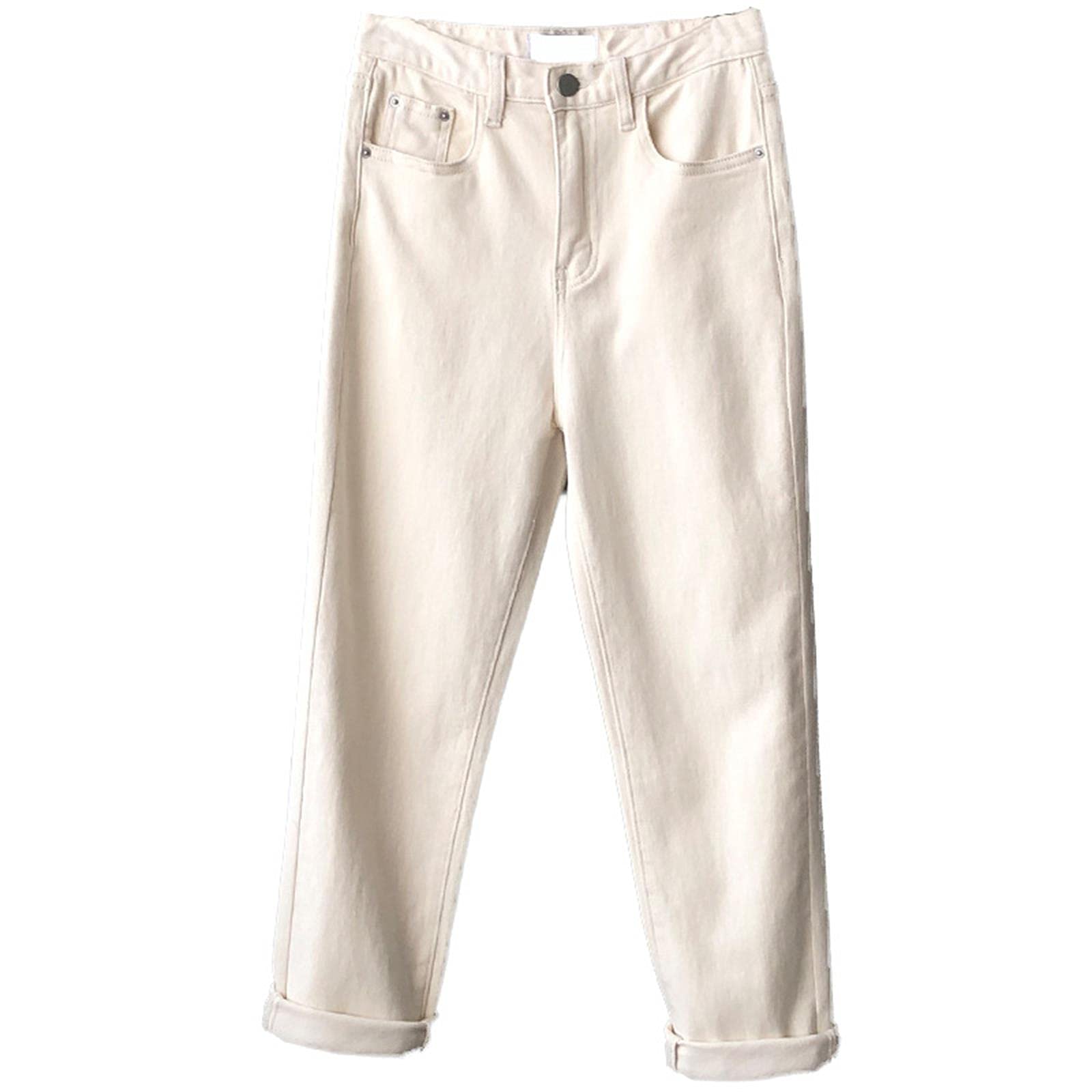 UKKO Jeans da Donna Jeans Bianchi per Donne in Vita Mamma Jeans Jeans Primavera Plus Size Jeans Donne Nere