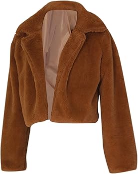 Amazon.com: Womens Faux Fur Jackets Cropped Winter Coats Fashion