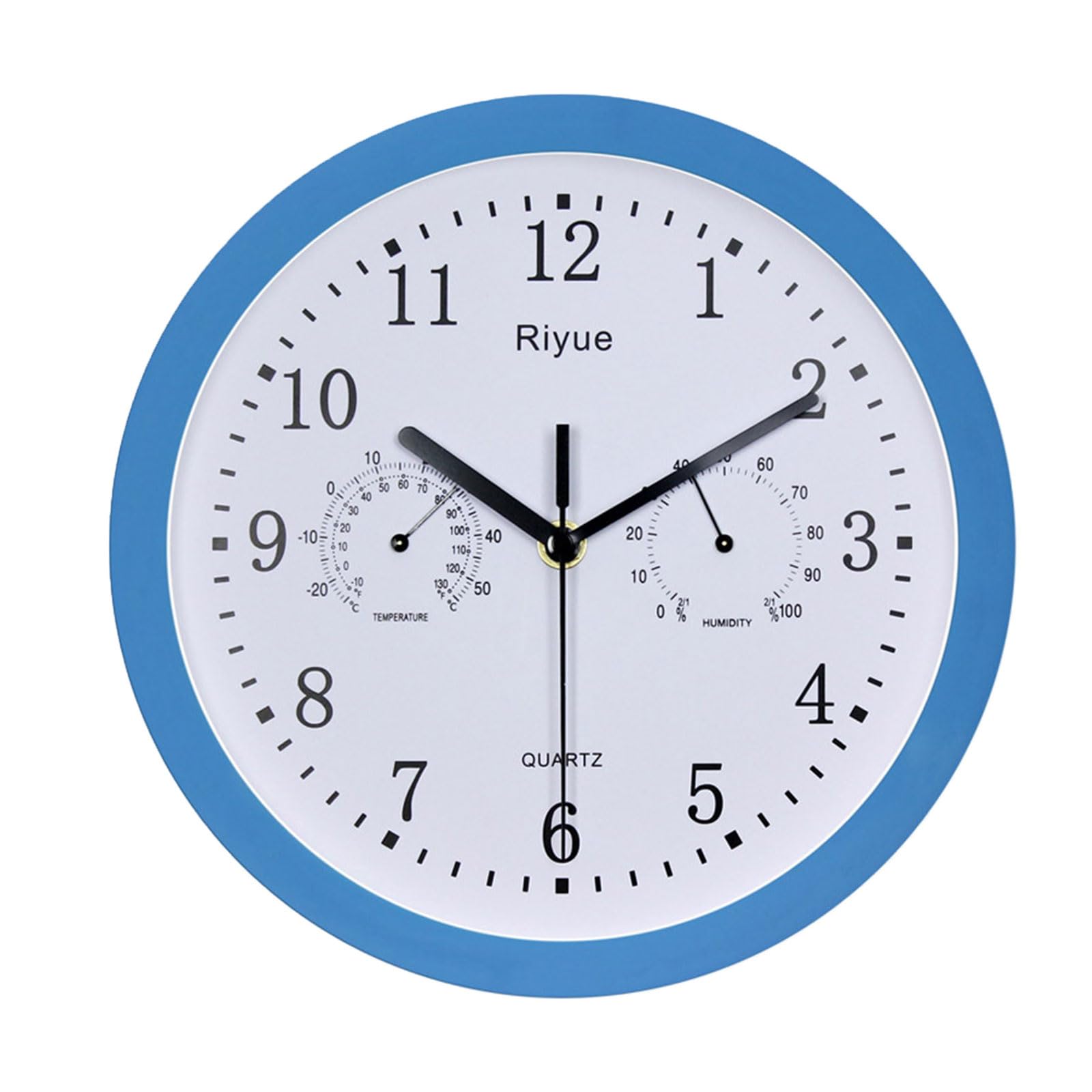 Tsophreniq 10Inch Thermometer and Hygrometer Wall Clock Wall Mounted Round Hanging Indoor Bedroom Home Decorations Gift Thermometer and Hygrometer