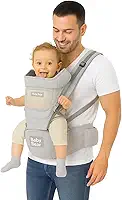 Canguru Para Bebê Ergonômico 20KG Premium 12 Posições 4 Em 1 - Confortável Seguro Ajustável Para Transporte De Criança (CINZA)