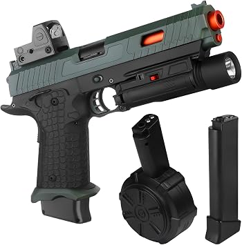 Electric Gel Blaster Toys New X5, Full Auto Splat-Blaster Includes Drum and Goggles for Outdoor Team Game, X2 Upgrade Version for Ages 14+,Green