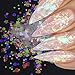Holographic Mermaid Nail Glitter Sequins, Four-Pointed Star Ultra-Thin Iridescent Flakes Chunky Glitters,Star/Moon/Heart/Round/Flower/Butterfly Nail Paillette(AB15)