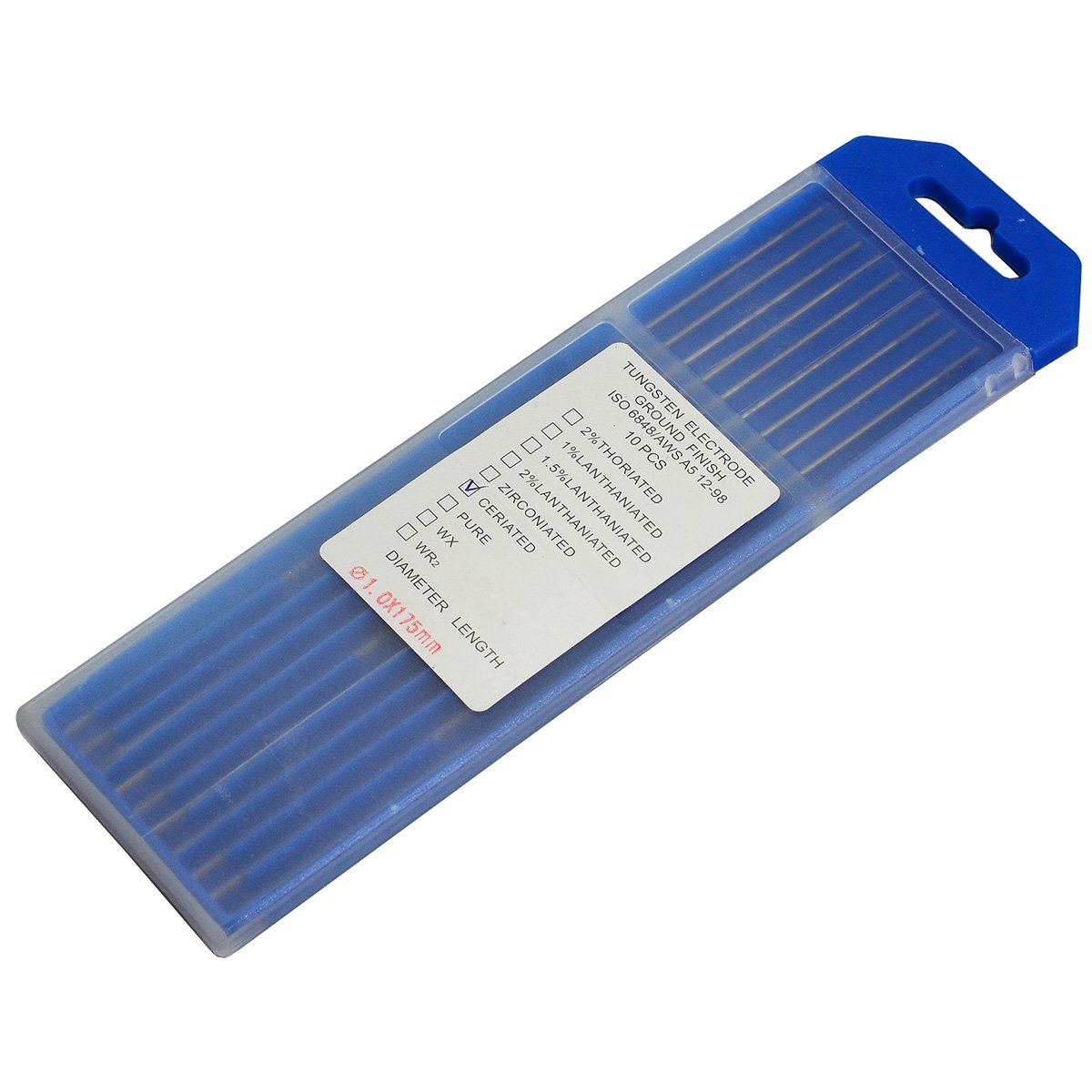 RIVERWELD Kit 10 Électrodes Tungstène WC20 2% Cérium Gris - 1.0/1.6/2.4/3.2 Mm X 150 Mm TIG
