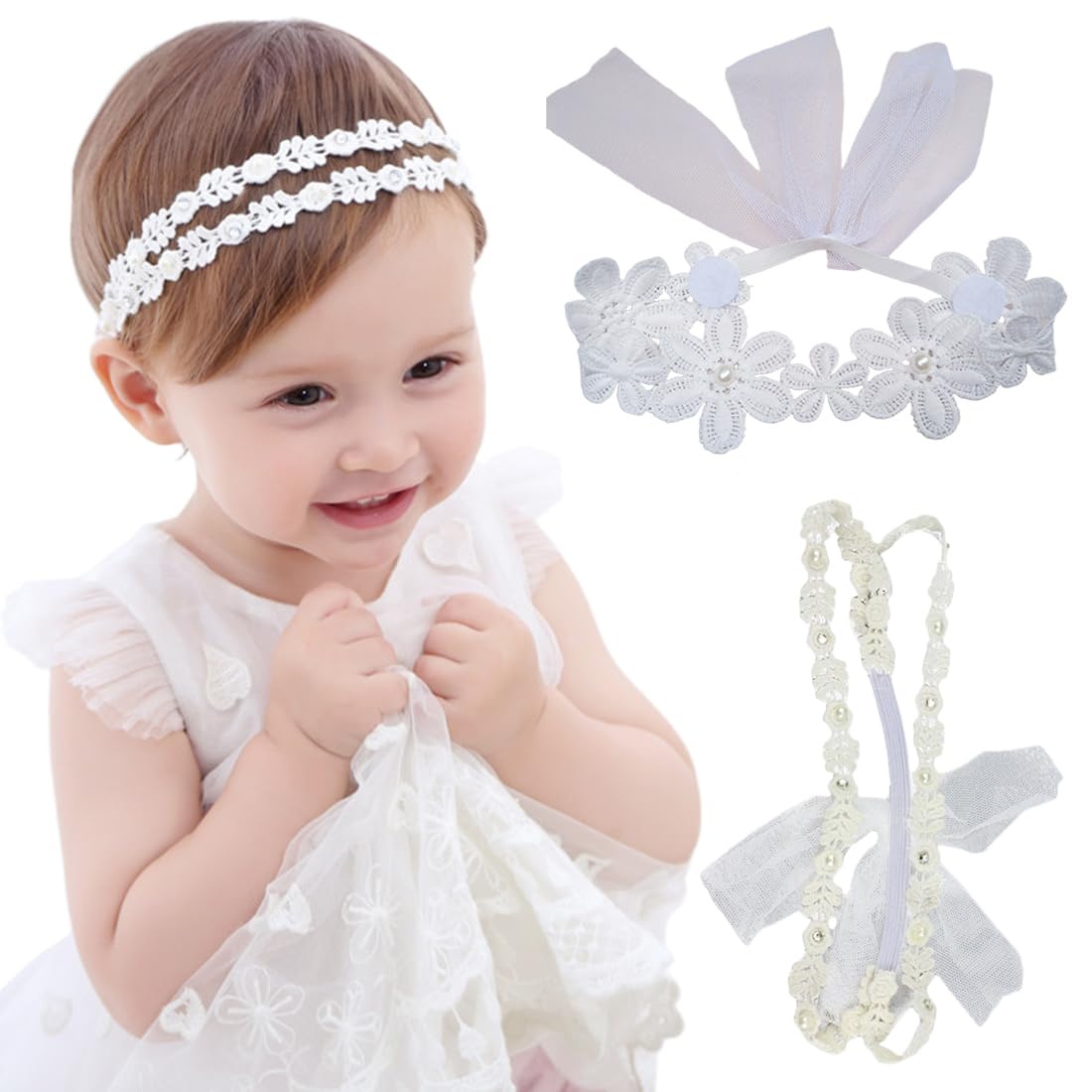 Calze Baby Eleganti Collant Eleganti Per Bambina - Bianco O Creme, Taglie 56-98, Per Battesimi E Matrimoni Collant Eleganti 56-98 - Foto 4