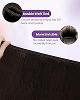 Vista 50 de LaaVoo Extensiones de cabello humano real para coser, extensiones de cabello humano de doble trama, color negro azabache, 18 pulgadas, 3.53 onzas