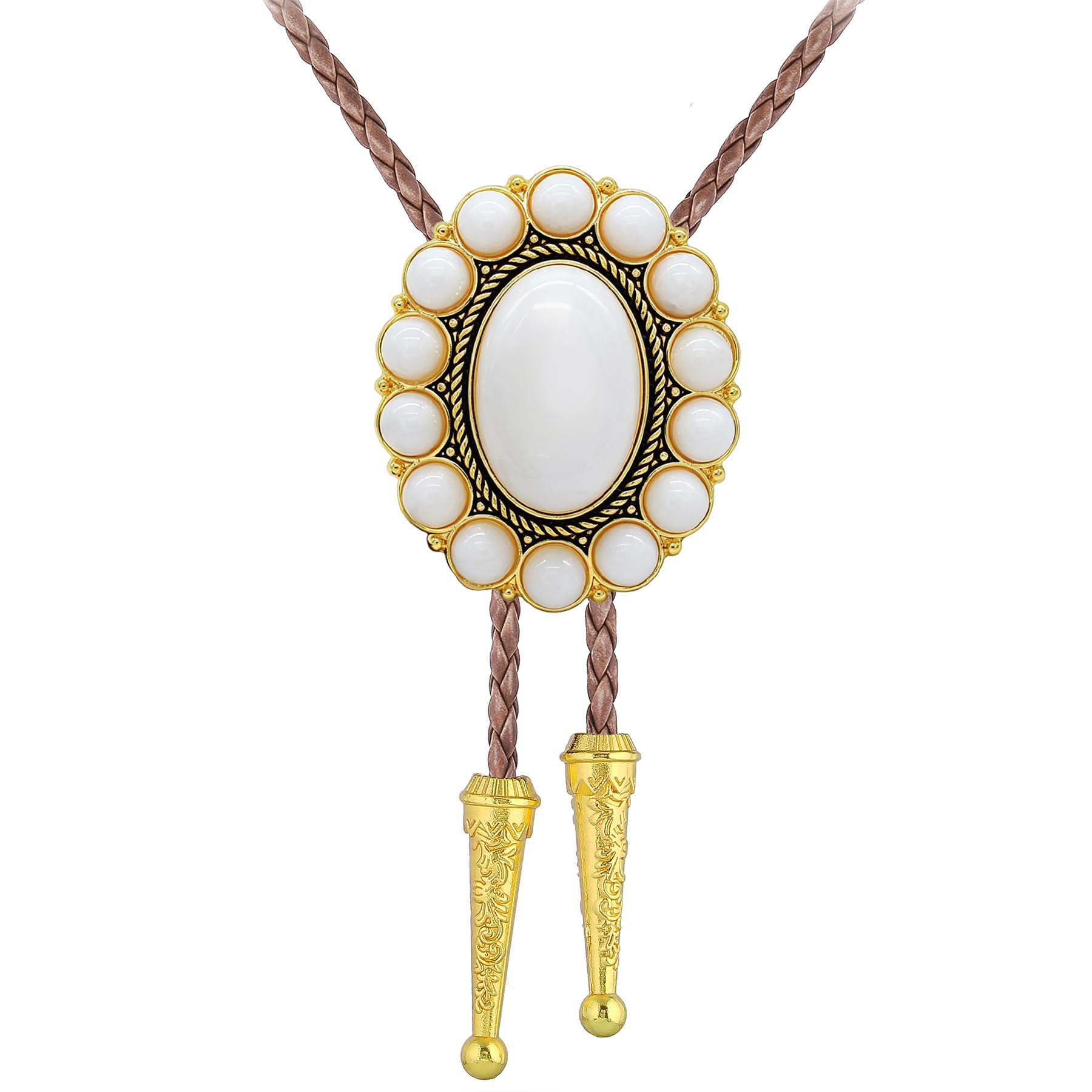 GelConnie Bolo Tie for Men Women Western Cowboy Turquoise Leather Necktie
