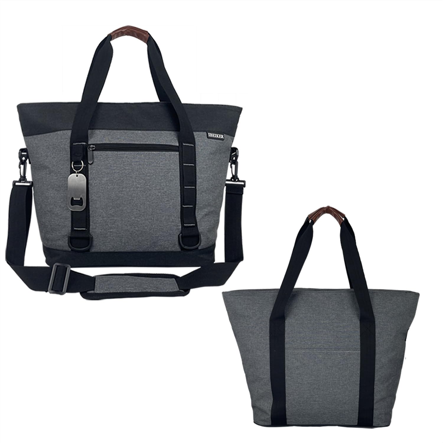 Isolierte Kühltasche, große isolierte Tasche, wiederverwendbare Einkaufstaschen, auslaufsicher, weicher Kühler mit Taschen, Flaschenöffner, geeignet für Supermarkt, Einkaufen, Reisen, Strand