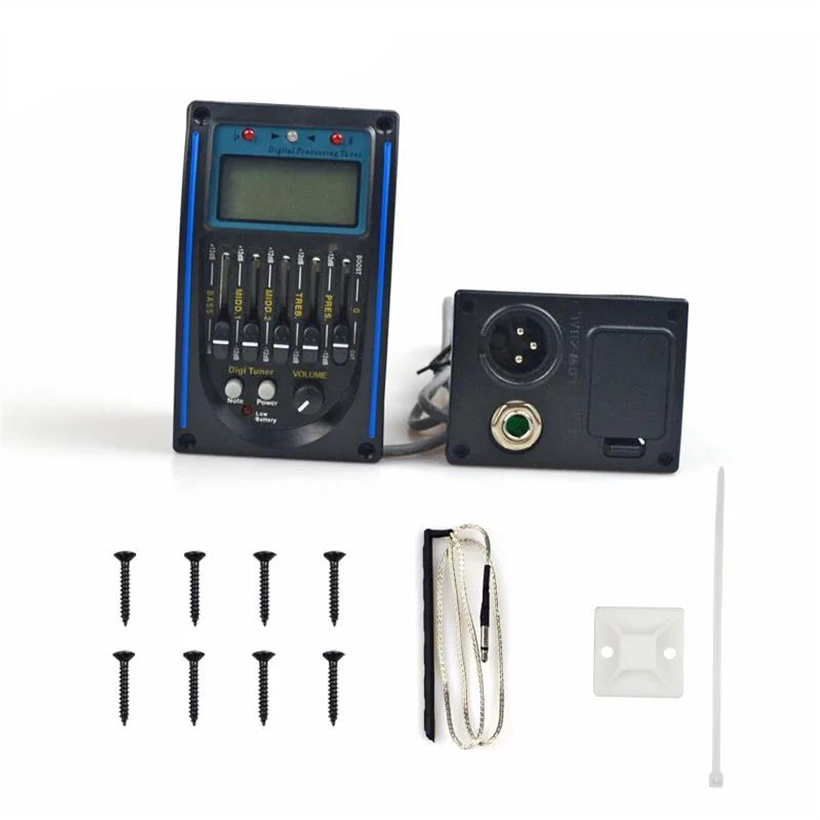 10 Pezzi 5 Bande Pickup Per Chitarra Acustica Preamplificatore EQ Equalizzatore Con Accordatore Digitale Parti Di Chitarra