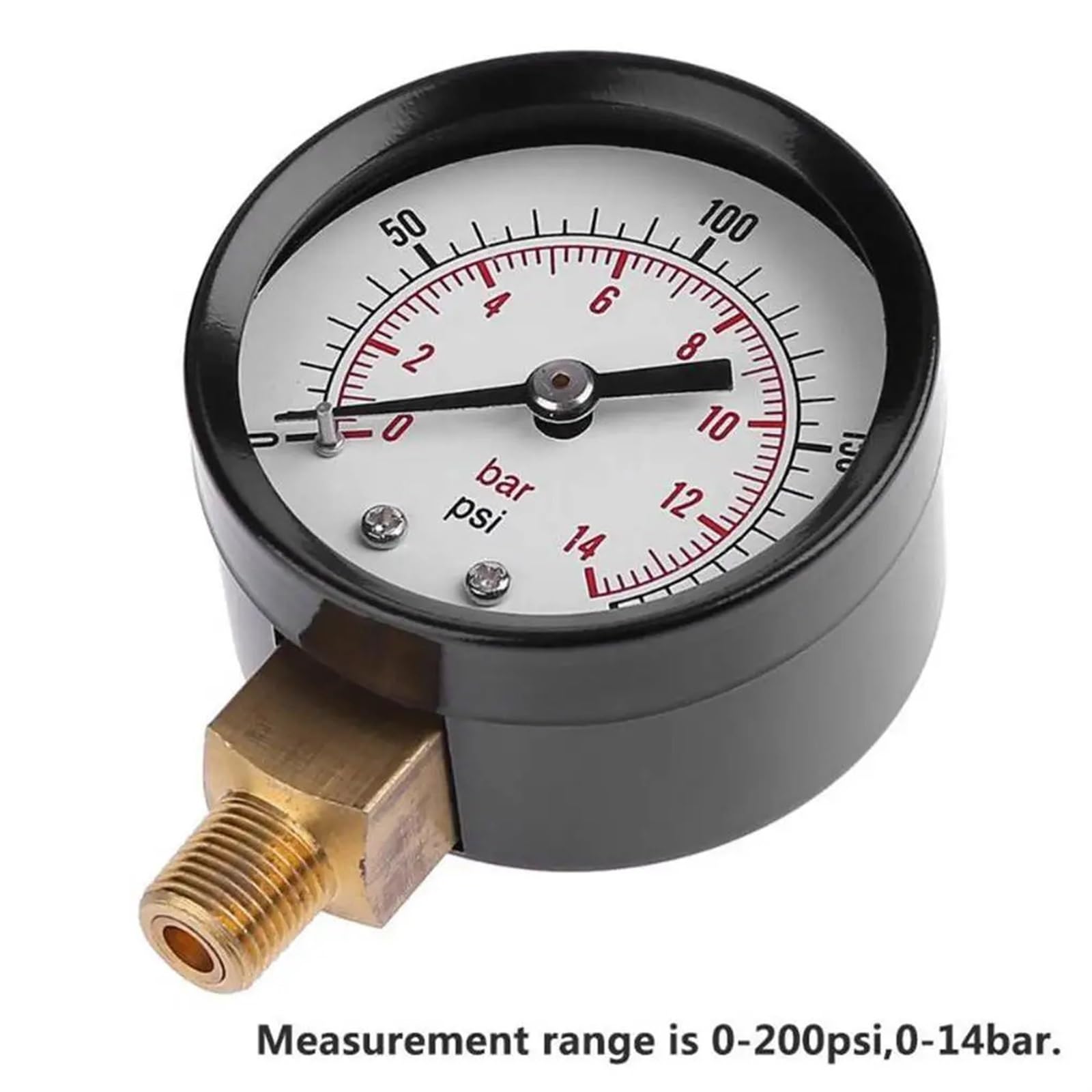 0-200PSI 0-14Bar Manometer 1/8 Zoll NPT Seitenmontage Luftkompressor Meter Wasser Öl Luft Hydraulikdruckprüfer Manometer Manometer