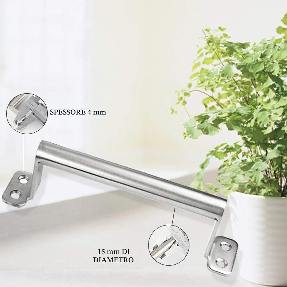 Maniglia da superficie in acciaio inox, maniglia antifurto semplice e moderna, maniglia per porta, maniglia per doppia porta, maniglia per porta scorrevole