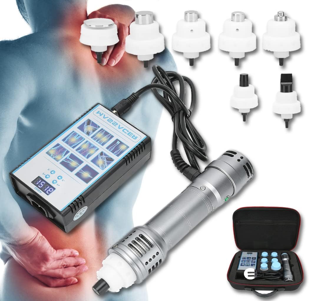 TARSHYRY Shockwave Therapy Machine, Portable Shockwave Treatment Silver for Men,Healthy Mssage for Muscle Stimulators & Accessories Device with 7 Massage Head