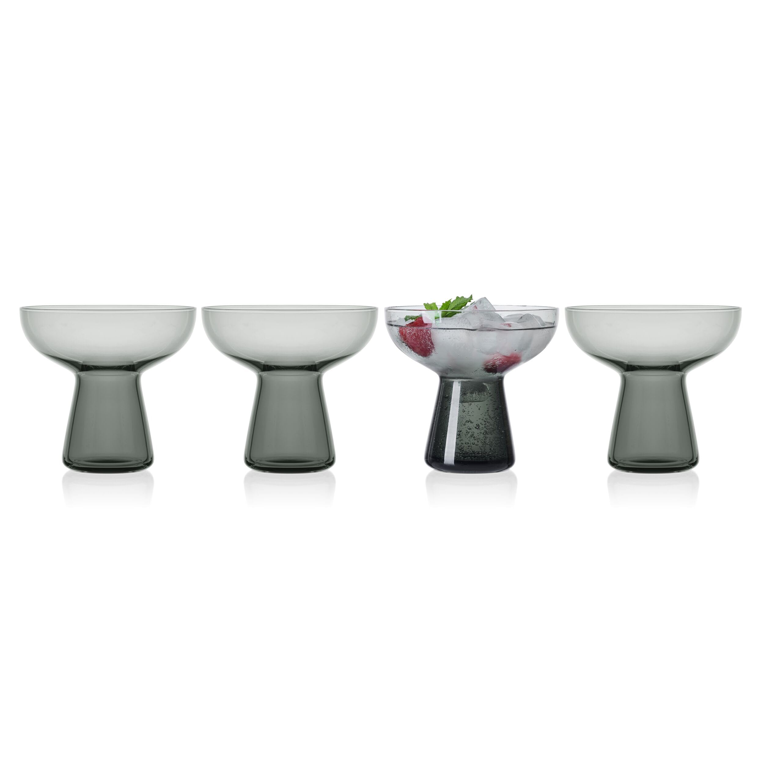 Mikasa Phoebe Margarita - Juego de copas de cóctel (4 unidades), color gris