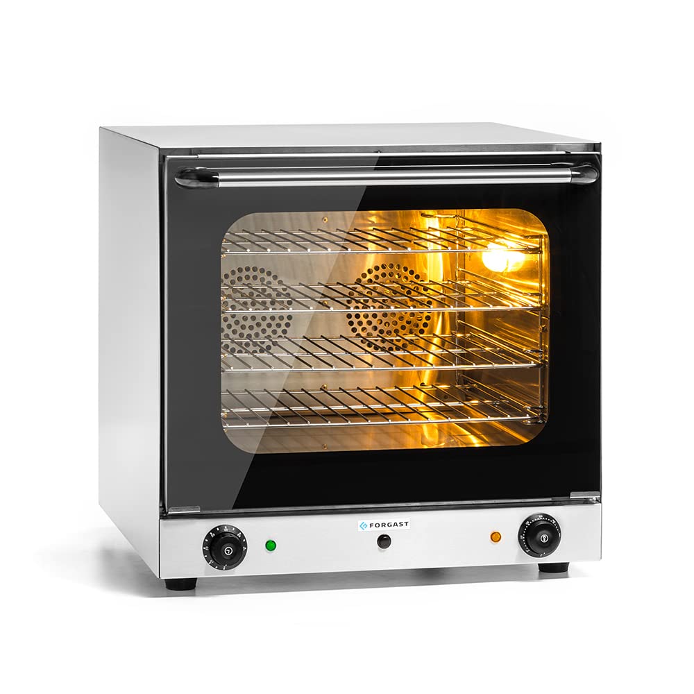 Forno a Convezione Da Tavolo, Forno ad Aria Calda, 4 Teglie e Maniglia, Vapore, Potenza 2600W, Fino a 300 ºC, Dimensioni 59,5x60x58 cm