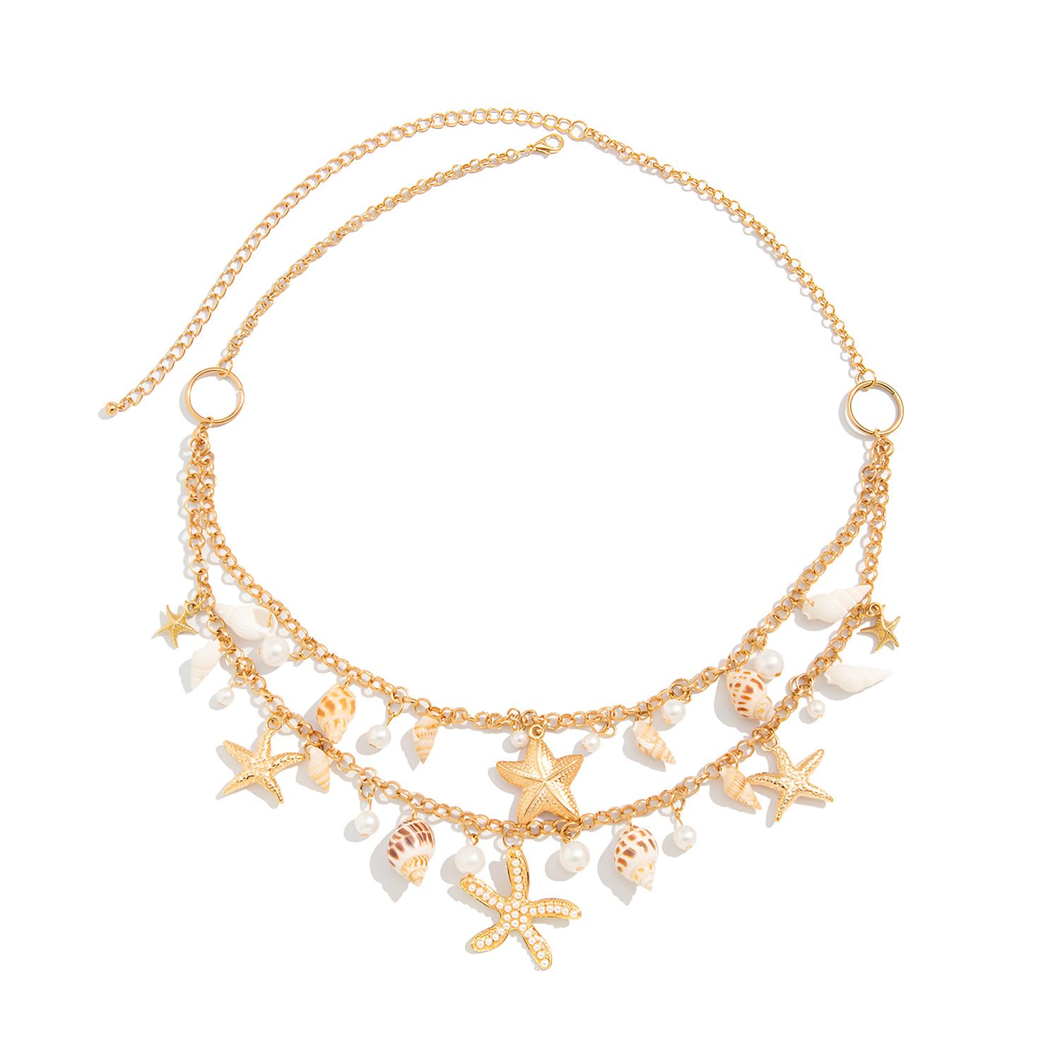 Women’s Adjustable Beach Waist Chain - Shell, Pearl, Starfish & Conch Pendants - Dresses, Skirts & Beachwear Styling-image-47